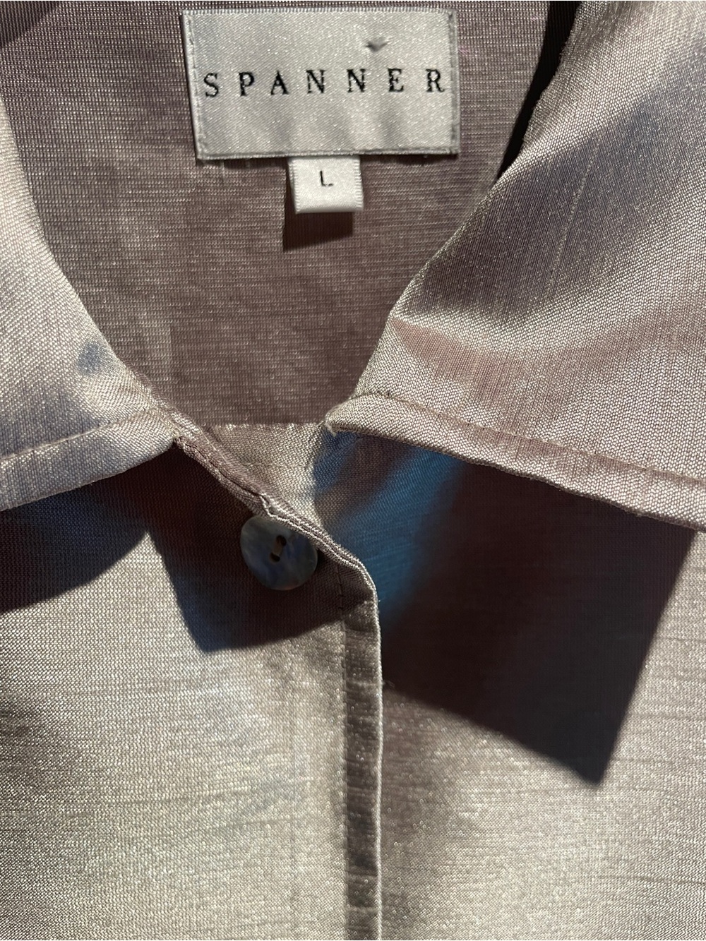 Spanner - Faux Silk Shimmer Shirt Jacket - SzL - Picture 8 of 13